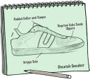 Veganer Sneaker Cheatah blau 44