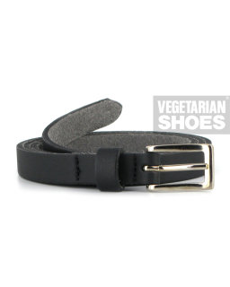 Veganer G&uuml;rtel Skinny Belt schwarz