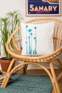 Bio-Kissenbezug Distel weiß 40*40