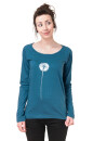 Frauen Longsleeve Pusteblume petrol