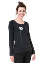 Frauen Longsleeve Pusteblume schwarz S
