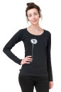 Frauen Longsleeve Pusteblume schwarz S