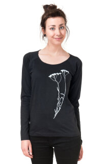 Frauen Longsleeve Schafgarbe schwarz