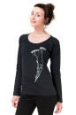 Frauen Longsleeve Schafgarbe schwarz L