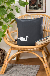 Bio-Kissenbezug Schwan anthrazit 40*40