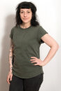 EP Women Rolled Up Sleeve stone washed green