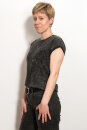 EP Women Rolled Up Sleeve acid black