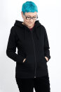 Frauen-Zip-Hoody aus fair gehandelter Biobaumwolle schwarz