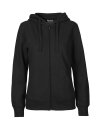 Frauen-Zip-Hoody aus fair gehandelter Biobaumwolle schwarz
