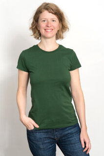 Klassisches Fairtrade-Bio-Frauenshirt in Dunkelgrün L