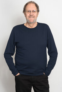 Männer Basic-Longsleeve navy M