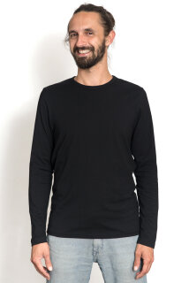 Männer Basic-Longsleeve schwarz M