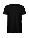 Männer-Fit-T-Shirt mit V-Ausschnitt schwarz L