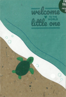 Klappkarte zur Geburt Baby Turtle