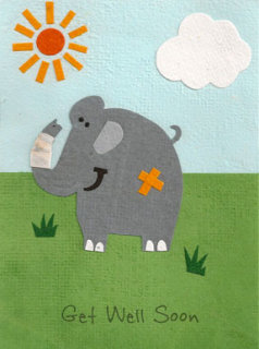 Klapptkarte Gute Besserung - Get Well Elephant