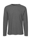 Männer Basic-Longsleeve dunkelgrau meliert M