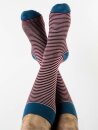 Strümpfe bordeaux-gestreift 35/38