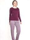 Damen Jacquardhose aubergine L