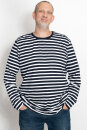 Männer Basic-Longsleeve dunkelblau-weiß-gestreift XL