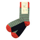 D/H-Socke geringelt dkl.orange-coke-rasen
