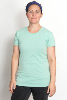 Klassisches Fairtrade-Bio-Frauenshirt dusty mint