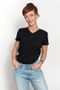 Frauen V-Neck T-Shirt black S