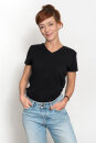 Frauen V-Neck T-Shirt black M