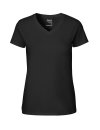 Frauen V-Neck T-Shirt black L