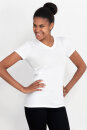 Fairtrade-Bio-Frauenshirt mit V-Ausschnitt weiß
