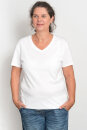 Frauen V-Neck T-Shirt white XL