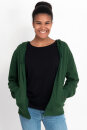 Frauen-Zip-Hoody aus fair gehandelter Biobaumwolle bottle green