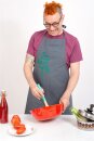 Bio Schürze Petersilie, grün auf grau