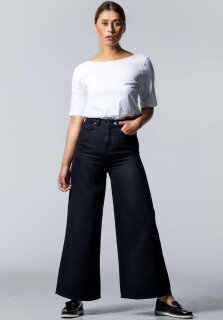 Jeans Barleria Wide Cropped Black Overdyed