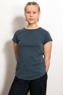 EP Women Rolled Up Sleeve stone washed denim