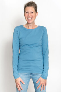Basic-Longsleeve aus Fairtrade-Bio-Baumwolle dusty indigo S