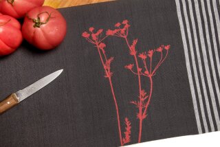 Geschirrtuch Distel weinrot