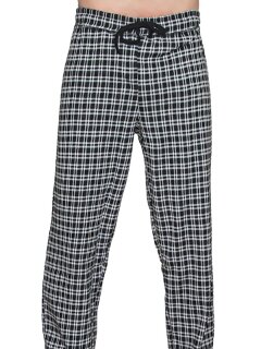 Herren Jaquardhose, schwarz-natur L