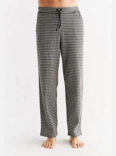 Herren Jaquardhose, schwarz-natur L