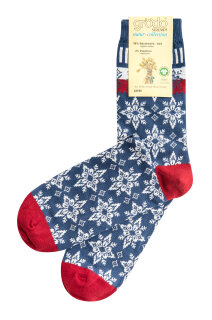 Socke Eisstern denim-nebel-tomate