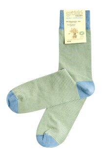 D/H Söckchen kleingeringelt jeansblau-kiwi