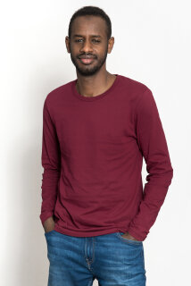 Männer Longsleeve bordeaux S