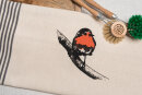 Bio&Fair-Trade Geschirrtuch Rotkehlchen natur