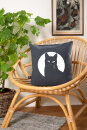 Bio-Kissenbezug Schwarzer Kater anthrazit 40x40 cm
