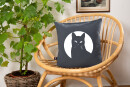Bio-Kissenbezug Schwarzer Kater anthrazit 40x40 cm