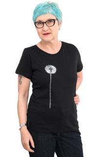 Frauenshirt Kenia Fair Trade Pusteblume schwarz M