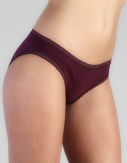 Bio-Damenslip mit Spitze aubergine L