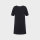 T-Shirt-Kleid ohne Kragen schwarz