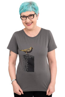Frauenshirt Kenia Fair Trade Tempelhofer Feldlerche grau