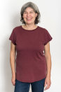 EP Women Rolled Up Sleeve stone wash burgundy L