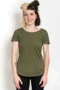 Frauen Roll Up Sleeve T-Shirt, military XL